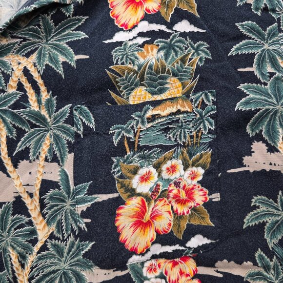 Pineapple Connection Hawaiian Shirt Mens Large 100% Rayon Summer Beach AOP - Picture 3 of 7